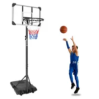 PORTABLE KIDS BASKETBALL HOOP WITH WHEELS, HEIGHT ADJUSTABLE 5.6 TO 7FT BASKETBALL GOAL SYSTEM INDOOR OUTDOOR FOR KIDS TEENS ADULTS