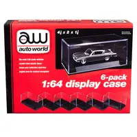 6 COLLECTIBLE DISPLAY SHOW CASES FOR 1/64 SCALE MODEL CARS BY AUTO WORLD