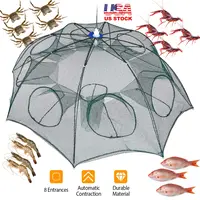 FOLDABLE FISHING BAIT NET TRAP CRAB NET SHRIMP MINNOW CRAWDAD FISH CAST DIP CAGE MESH AUTOMATIC CONTRACTION