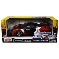 MCLAREN SENNA #22 BLACK WITH RED AND WHITE GRAPHICS "GT RACING" SERIES 1/24 DIECAST MODEL CAR BY MOTORMAX