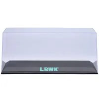 COLLECTIBLE DISPLAY SHOW CASE WITH BLACK PLASTIC BASE AND GREEN "LBWK" LOGO FOR 1/18-1/24 SCALE MODEL CARS BY AUTOART