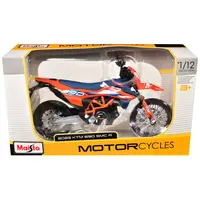 2023 KTM 690 SMC R ORANGE AND BLUE 1/12 DIECAST MOTORCYCLE MODEL BY MAISTO