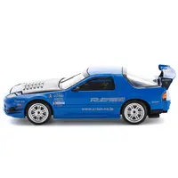 MAZDA RX7 (FC3S) RE AMEMIYA RHD (RIGHT HAND DRIVE) BLUE METALLIC WITH CARBON HOOD 1/64 DIECAST MODEL CAR BY POP RACE