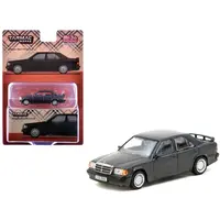 MERCEDES-BENZ 190 E 2.3-16 BLUE-BLACK METALLIC "GLOBAL64" SERIES 1/64 DIECAST MODEL CAR BY TARMAC WORKS