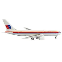 BOEING 767-200 COMMERCIAL AIRCRAFT "UNITED AIRLINES" (N606UA) WHITE WITH STRIPES 1/400 DIECAST MODEL BY V1:400