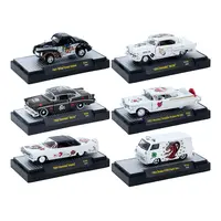 "AUTO-THENTICS" 6 PIECE SET RELEASE S154 IN DISPLAY CASES LIMITED EDITION 1/64 DIECAST MODEL CARS BY M2 MACHINES