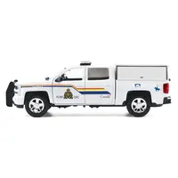 2017 CHEVROLET SILVERADO 1500 LT Z71 CREW CAB PICKUP TRUCK WITH CAMPER BOX "ROYAL CANADIAN MOUNTED POLICE" WHITE "LAW ENFORCEMENT AND PUBLIC SERVICE" SERIES 1/24-1/27 DIECAST MODEL CAR BY MOTORMAX