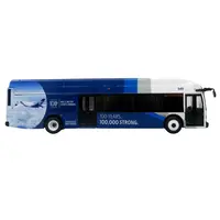 NEW FLYER XCELSIOR XN40 TRANSIT BUS "DELTA AIR LINES 100TH ANNIVERSARY" BLUE AND WHITE WITH GRAPHICS "THE BUS & MOTORCOACH COLLECTION" LIMITED EDITION 1/87 (HO) SCALE DIECAST MODEL BY ICONIC REPLICAS