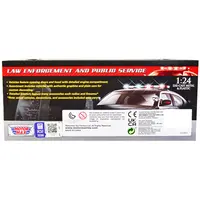 2022 FORD POLICE INTERCEPTOR UTILITY GRAY METALLIC WITH WHITE DOORS "BUILDER'S KIT" WITH FLASHING LIGHT BAR AND FRONT AND REAR LIGHTS AND SOUNDS 1/24 DIECAST MODEL CAR BY MOTORMAX