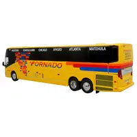 PREVOST H3-45 COACH BUS "TORNADO BUS COMPANY" YELLOW WITH GRAPHICS LIMITED EDITION 1/87 (HO) DIECAST MODEL BY ICONIC REPLICAS