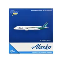 BOEING 787-9 COMMERCIAL AIRCRAFT "ALASKA AIRLINES" (N784HA) WHITE WITH BLUE AND GREEN TAIL 1/400 DIECAST MODEL BY GEMINIJETS