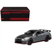 2022 NISSAN GT-R NISMO (R35) RHD (RIGHT HAND DRIVE) STEALTH GRAY WITH CARBON HOOD AND TOP "SENIOR 64" SERIES 1/64 DIECAST MODEL CAR BY MOTORHELIX