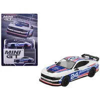 FORD MUSTANG DARK HORSE #24 "FORD PERFORMANCE RACING SCHOOL" WHITE WITH RED AND BLUE GRAPHICS LIMITED EDITION 1/64 DIECAST MODEL CAR BY MINI GT