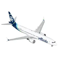 BOEING 737 MAX 9 COMMERCIAL AIRCRAFT "ALASKA AIRLINES" (N708AL) WHITE WITH BLUE TAIL "GEMINI 200" SERIES 1/200 DIECAST MODEL AIRPLANE BY GEMINIJETS