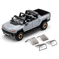 2022 GMC HUMMER EV PICKUP TRUCK GRAY 1/64 DIECAST MODEL CAR BY GCD