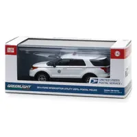 2014 FORD INTERCEPTOR UTILITY POSTAL POLICE "UNITED STATES POSTAL SERVICE" (USPS) WHITE 1/43 DIECAST MODEL CAR BY GREENLIGHT
