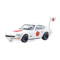 NISSAN FAIRLADY RHD (RIGHT HAND DRIVE) WHITE WITH RED GRAPHICS "THE CIRCUIT WOLF" MANGA 1/64 DIECAST MODEL CAR BY KYOSHO