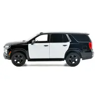 2025 CHEVROLET TAHOE PPV BLACK AND WHITE "CUSTOM BUILDER'S KIT - LAW ENFORCEMENT AND PUBLIC SERVICE" SERIES 1/24 DIECAST MODEL CAR BY MOTORMAX