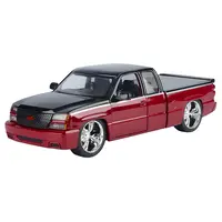 2006 CHEVROLET SILVERADO CUSTOM PICKUP TRUCK RED METALLIC AND BLACK WITH SILVER STRIPES "DIE-CAST COLLECTION" SERIES 1/25 DIECAST MODEL CAR BY MOTORMAX