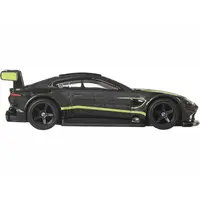 ASTON MARTIN VANTAGE GTE DARK GRAY METALLIC WITH LIME GREEN STRIPES "EURO SPEED" SERIES DIECAST MODEL CAR BY HOT WHEELS