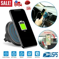 QI WIRELESS CAR CHARGER MAGNETIC CAR PHONE CHARGER 5W CHARGING PAD AIR VENT PHONE MOUNT HOLDER FOR IPHONE XS MAX XR GALAXY S10 S9 TABLET GPS DEVICE