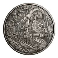 A WHIMSICAL TALE: STEAM LOCOMOTIVE – 3 OZ. FINE SILVER COIN