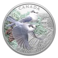 COLOURFUL BIRDS: CANADA JAYS – 1 OZ. FINE SILVER COIN