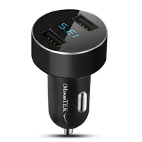 UNIVERSAL 15W/3.1A DUAL USB CAR CHARGER ADAPTER ALUMINUM ALLOY FAST CAR CHARGING ADAPTER FOR IPHONE XR XS TABLET PC