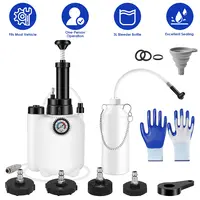 3L MANUAL BRAKE BLEEDER KIT ONE PERSON BRAKE BLEED VACUUM PUMP AUTOMOTIVE BRAKE FLUID BLEEDING KIT WITH 1L WASTE OIL BOTTLE 4 MASTER CYLINDER ADAPTERS