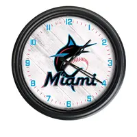 MIAMI MARLINS INDOOR/OUTDOOR LED WALL CLOCK