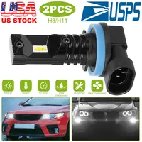 2PCS 600LM 80W H8/H9/H11 LED FOG DRL LIGHT BULB IP68 WATERPROOF 6000K WHITE FOG LIGHT