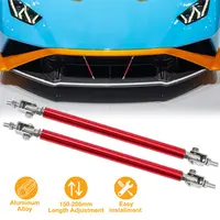 2PCS SPLITTER ROD FRONT BUMPER LIP ROD STRUT ADJUSTABLE LIP SPOILER TIE SUPPORT RODS 150MM-200MM