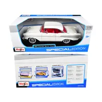 1957 CHEVROLET BEL AIR COUPE WHITE WITH RED INTERIOR "SPECIAL EDITION" SERIES 1/18 DIECAST MODEL CAR BY MAISTO