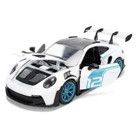 PORSCHE 911 GT3 RS (992) #12 WHITE WITH BLUE STRIPES AND CARBON TOP "HYPER-SPEC" SERIES 1/24 DIECAST MODEL CAR BY JADA