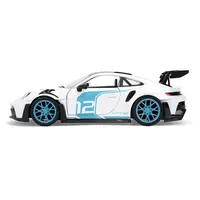 PORSCHE 911 GT3 RS (992) #12 WHITE WITH BLUE STRIPES AND CARBON TOP "HYPER-SPEC" SERIES 1/24 DIECAST MODEL CAR BY JADA