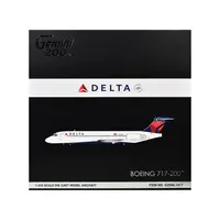BOEING 717-200 COMMERCIAL AIRCRAFT "DELTA AIR LINES" (N947AT) WHITE WITH BLUE AND RED TAIL "GEMINI 200" SERIES 1/200 DIECAST MODEL BY GEMINIJETS