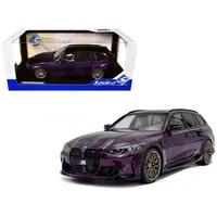 2024 BMW M3 COMPETITION M XDRIVE TOURING TWILIGHT PURPLE PEARL METALLIC WITH BLACK TOP 1/18 DIECAST MODEL CAR BY SOLIDO