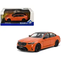 2024 BMW M5 SEDAN FIRE ORANGE III WITH BLACK TOP 1/43 DIECAST MODEL CAR BY SOLIDO