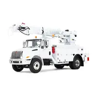INTERNATIONAL DURASTAR TRUCK WITH DIGGER DERRICK BODY "ALTEC" WHITE 1/34 DIECAST MODEL BY FIRST GEAR