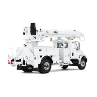 INTERNATIONAL DURASTAR TRUCK WITH DIGGER DERRICK BODY "ALTEC" WHITE 1/34 DIECAST MODEL BY FIRST GEAR