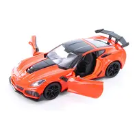 2019 CHEVROLET CORVETTE ZR1 ORANGE WITH BLACK ACCENTS 1/24 DIECAST MODEL CAR BY MOTORMAX