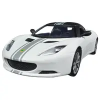 LOTUS EVORA S MATT WHITE WITH BLACK TOP AND GRAY STRIPES "SATIN PAINT" SERIES 1/24 DIECAST MODEL CAR BY MOTORMAX