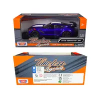 2019 CHEVROLET CORVETTE ZR1 BLUE METALLIC AND WHITE "TIMELESS LEGENDS" SERIES 1/24 DIECAST MODEL CAR BY MOTORMAX
