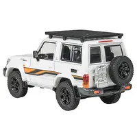 2023 TOYOTA LAND CRUISER 71 WHITE "70TH ANNIVERSARY" WITH STRIPES AND ROOFRACK 1/64 DIECAST MODEL CAR BY PARAGON MODELS