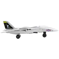 GRUMMAN F-14 TOMCAT FIGHTER AIRCRAFT SILVER METALLIC "UNITED STATES NAVY VF-84 JOLLY ROGERS" WITH RUNWAY SECTION DIECAST MODEL AIRPLANE BY RUNWAY24