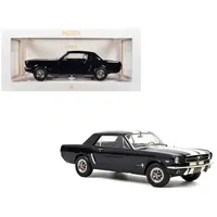 1965 FORD MUSTANG HARDTOP COUPE NIGHTMIST BLUE METALLIC WITH WHITE STRIPES 1/18 DIECAST MODEL CAR BY NOREV