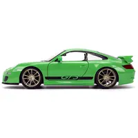 PORSCHE 911 GT3 (997) GREEN WITH BLACK ACCENTS "FAST X" (2023) MOVIE "FAST & FURIOUS" SERIES 1/24 DIECAST MODEL CAR BY JADA