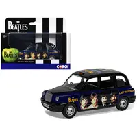 THE BEATLES LONDON TAXI RHD (RIGHT HAND DRIVE) "LADY MADONNA" BLACK AND DARK BLUE WITH GRAPHICS DIECAST MODEL BY CORGI