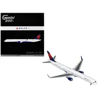 BOEING 757-300 COMMERCIAL AIRCRAFT "DELTA AIR LINES" (N595NW) WHITE WITH BLUE AND RED TAIL "GEMINI 200" SERIES 1/200 DIECAST MODEL BY GEMINIJETS