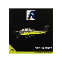 CIRRUS SR22T COMPOSITE AIRCRAFT (N225HL) BLACK AND NEON GREEN "GEMINI GENERAL AVIATION" SERIES 1/72 DIECAST MODEL BY GEMINIJETS